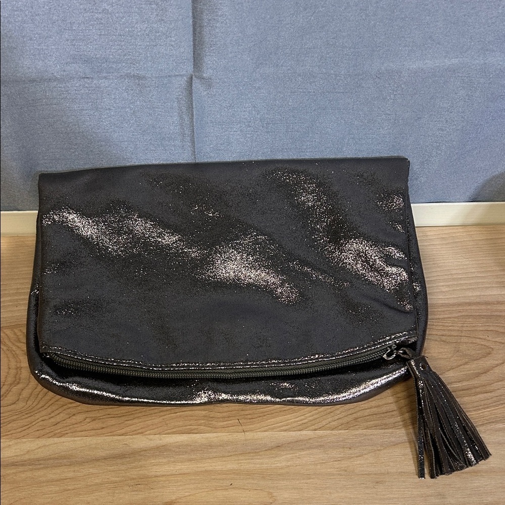 Elegant grey sparkling Clutch with Tassel - Picture 1 of 4